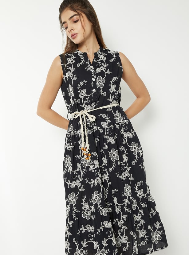 Women Embroidered Midi Dress
