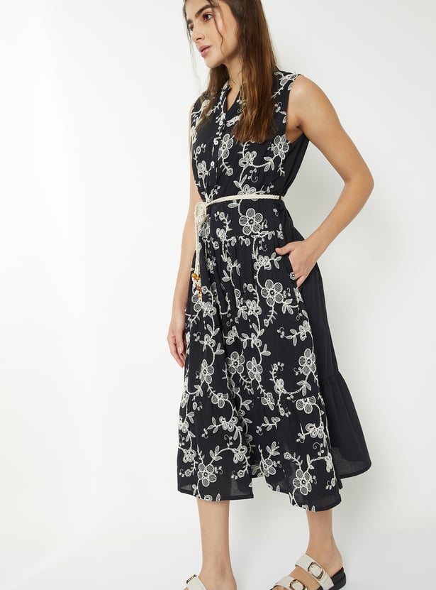 Women Embroidered Midi Dress