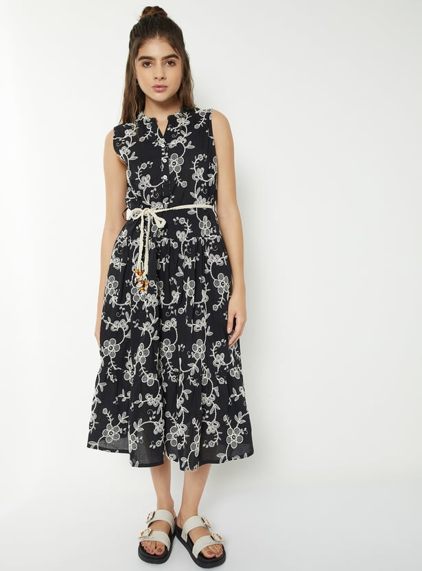 Women Embroidered Midi Dress