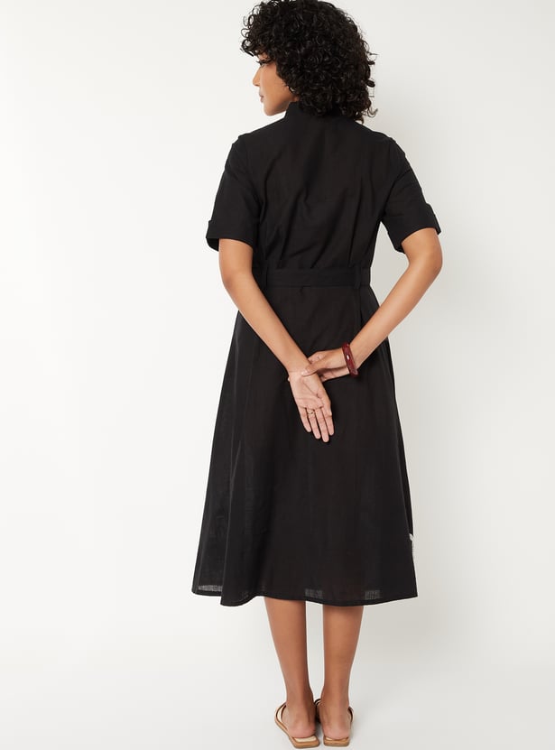 Women Embroidered Shirt Dress