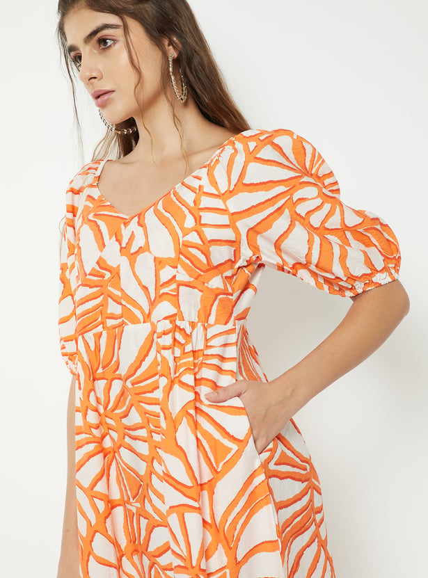 Women Printed Midi Dress