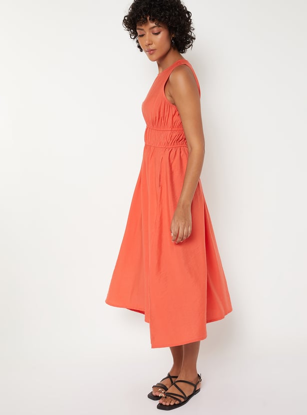 Women Solid Midi Dress