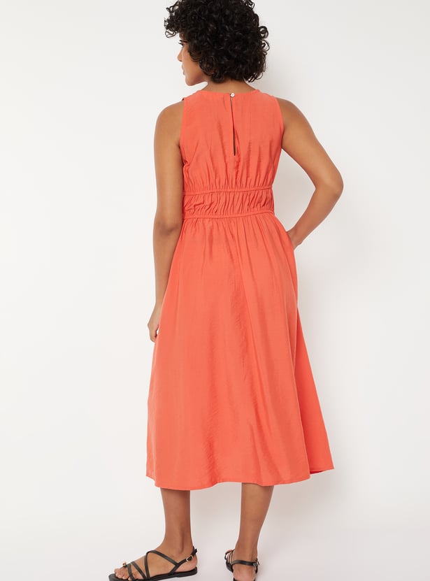 Women Solid Midi Dress