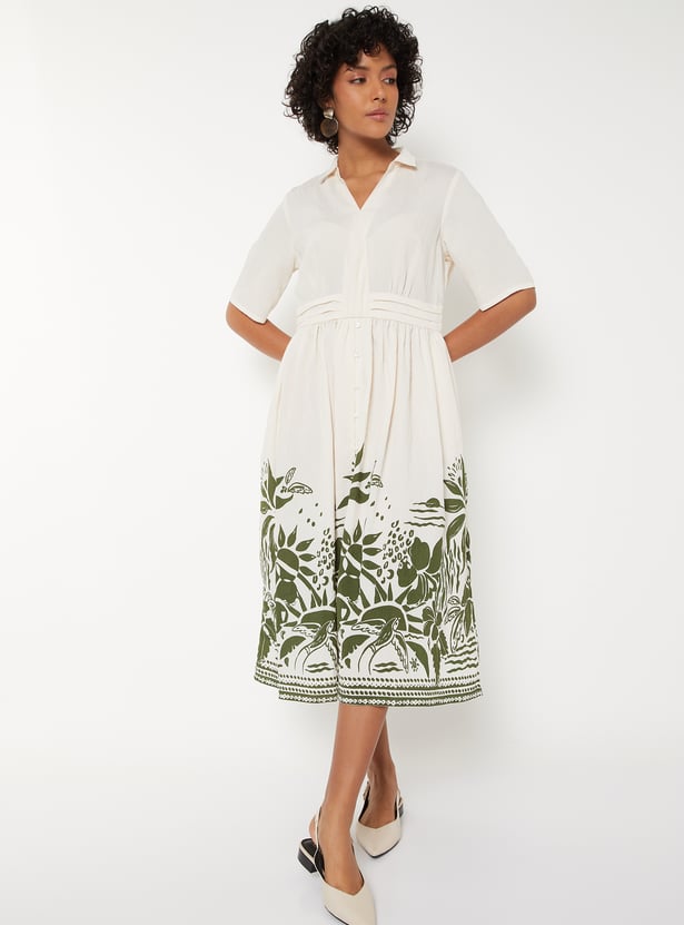 Women Printed Shirt Dress