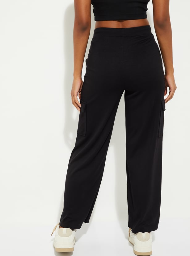 Women Pintuck Straight Leg Cargos