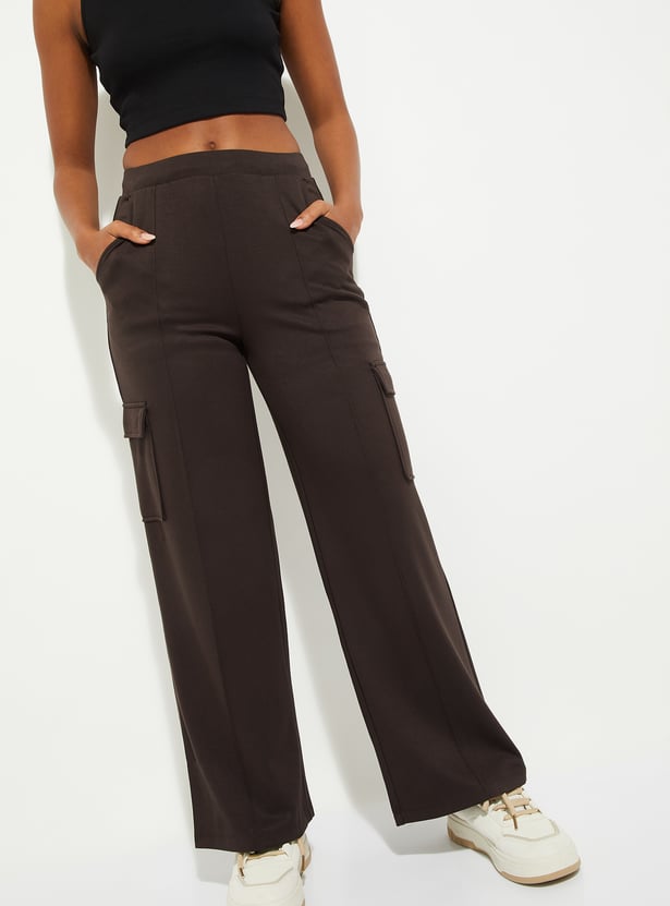 Women Pintuck Straight Leg Cargos