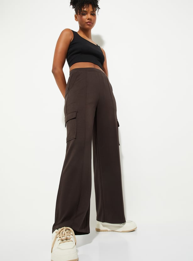 Women Pintuck Straight Leg Cargos