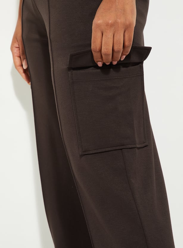 Women Pintuck Straight Leg Cargos