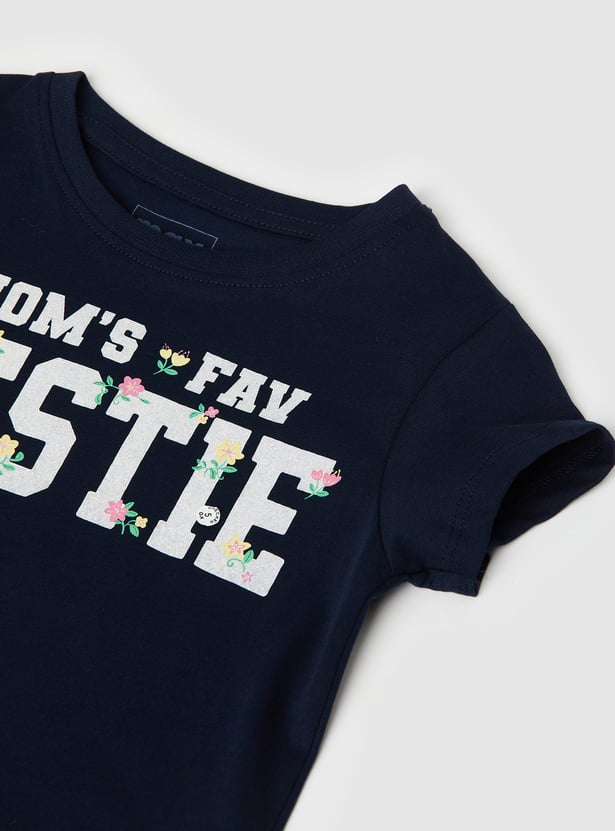 Girls Floral Print T-shirt