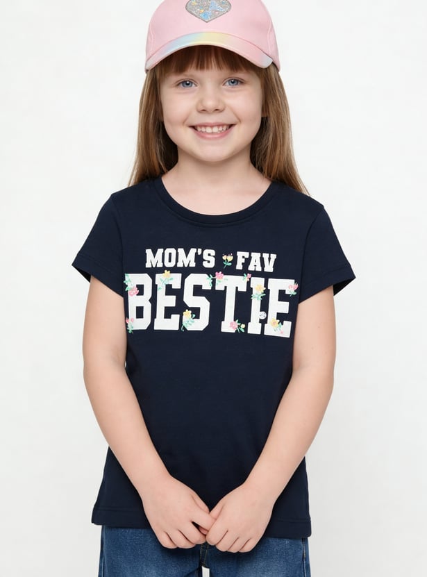 Girls Floral Print T-shirt