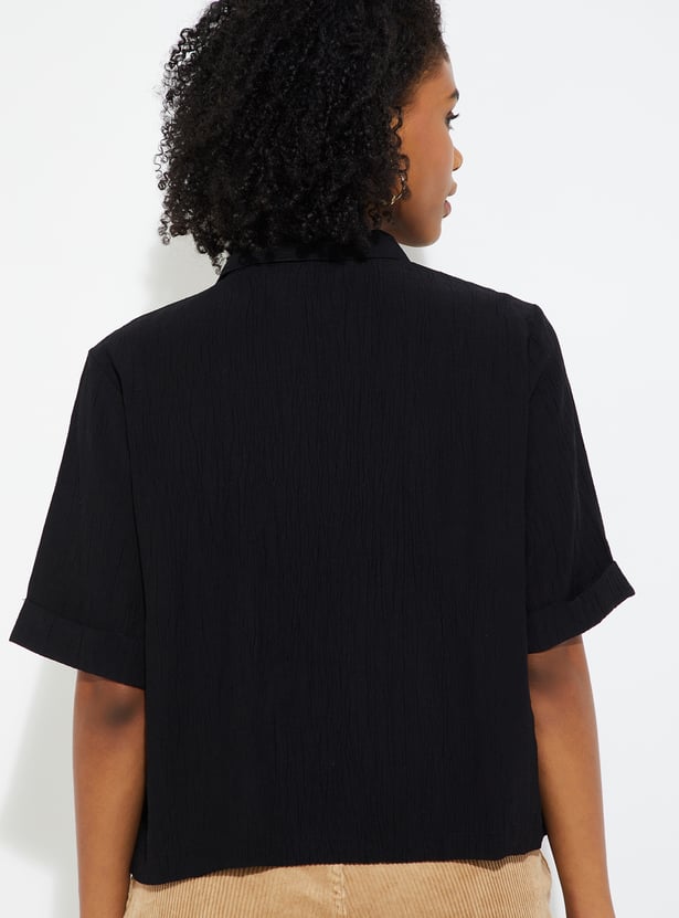 ALAYA F x URB_N Women Textured Boxy Fit Shirt