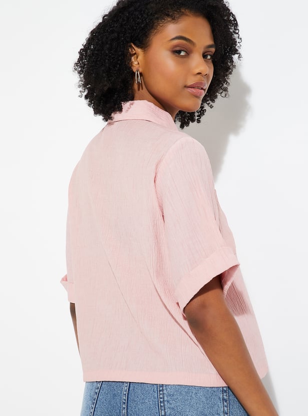 ALAYA F x URB_N Women Textured Boxy Fit Shirt