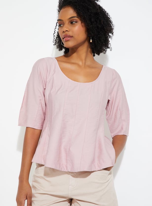 Women Panelled Peplum Top
