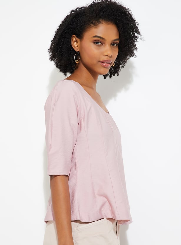 Women Panelled Peplum Top