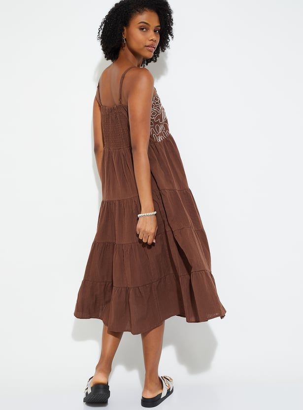 URB_N Women Embroidered Tiered Dress