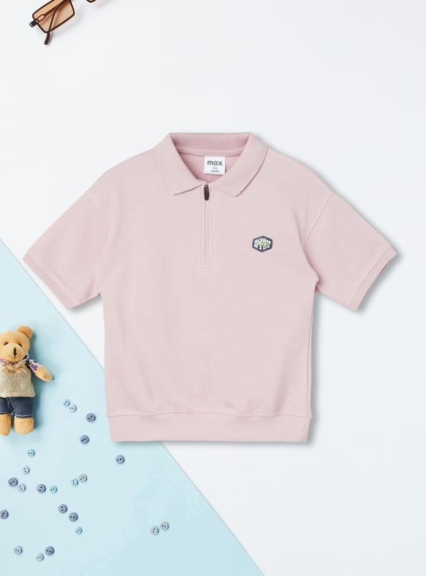 Boys Solid Polo T-shirt