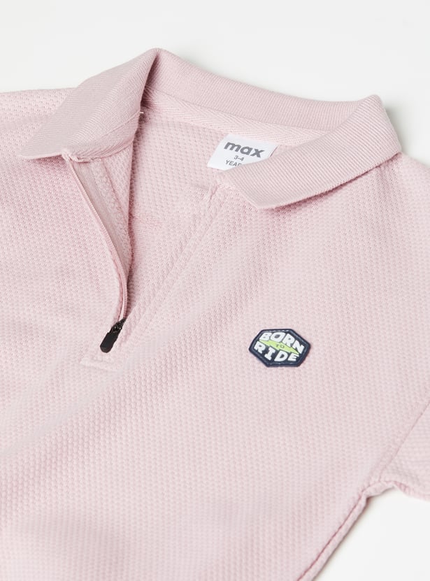 Boys Solid Polo T-shirt