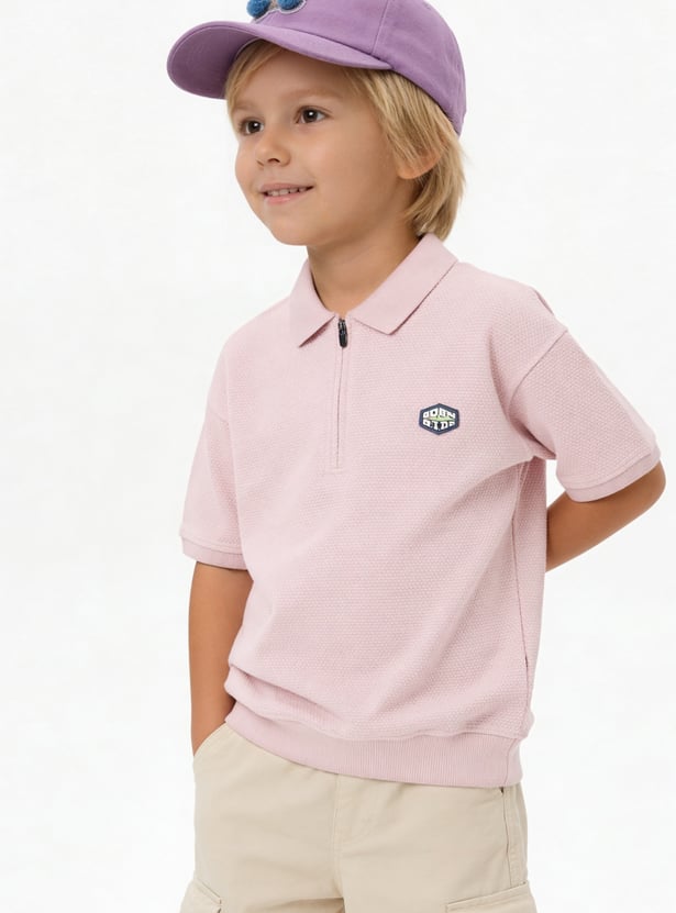 Boys Solid Polo T-shirt
