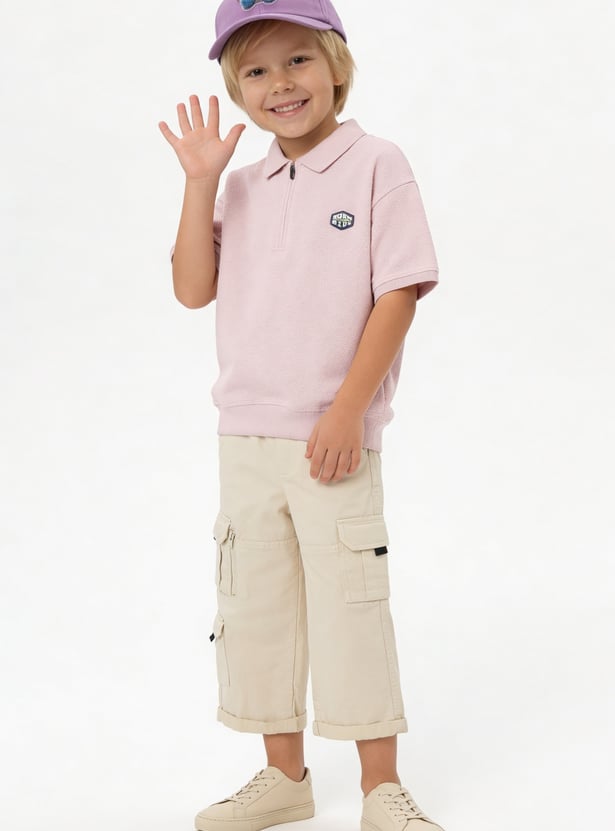 Boys Solid Polo T-shirt