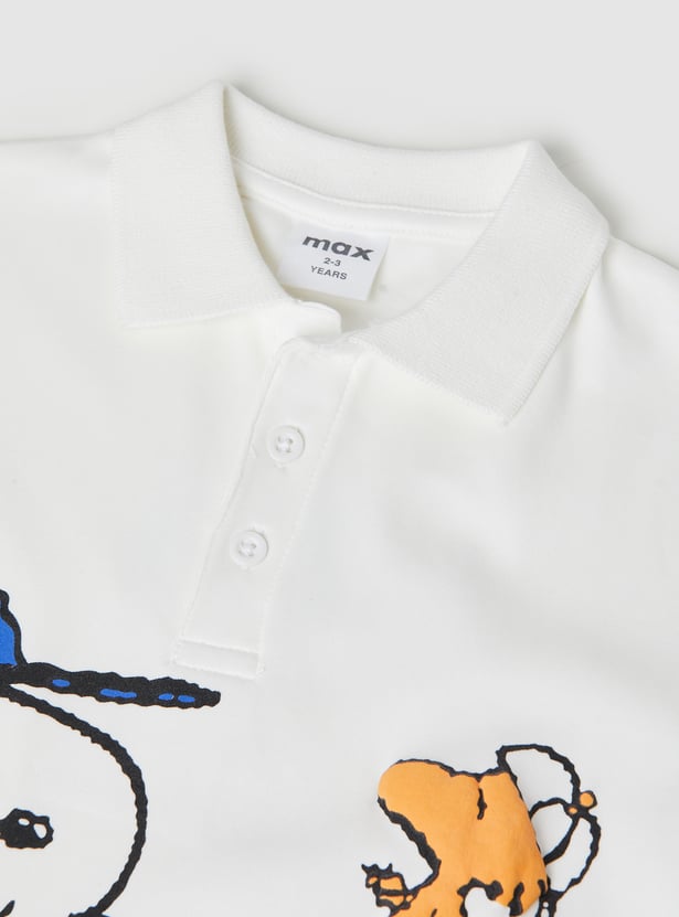 Boys Snoopy Printed Polo T-shirt