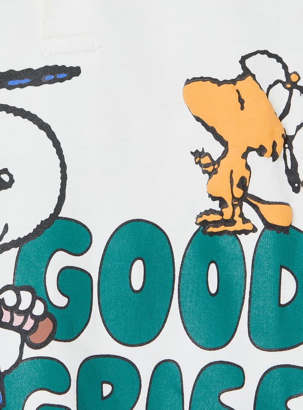 Boys Snoopy Printed Polo T-shirt