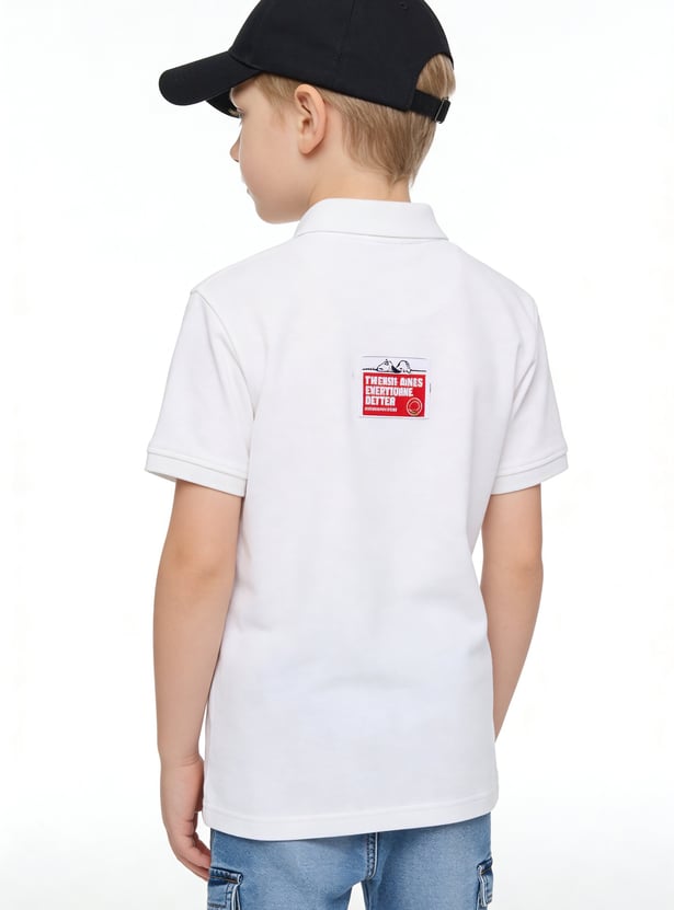 Boys Snoopy Printed Polo T-shirt