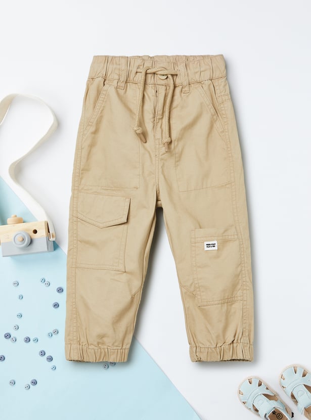 Boys Solid Cargo Joggers