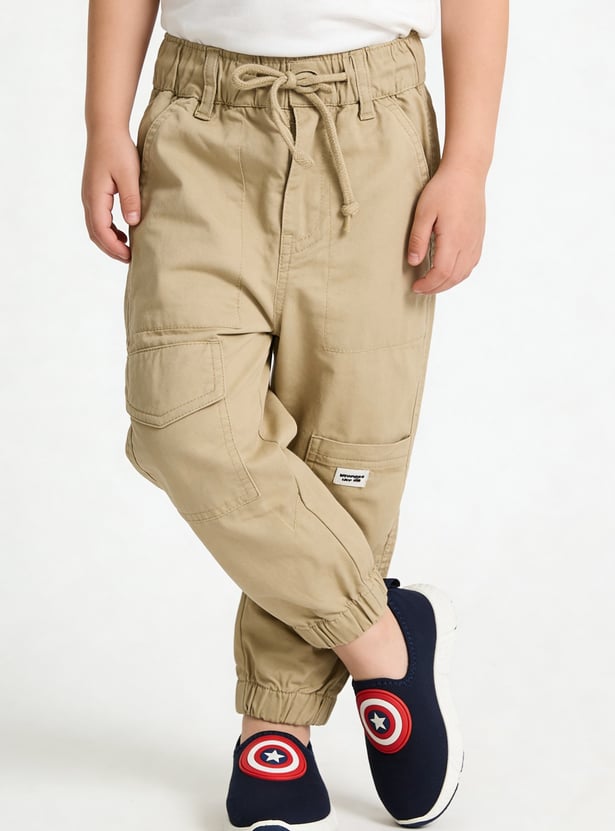 Boys Solid Cargo Joggers