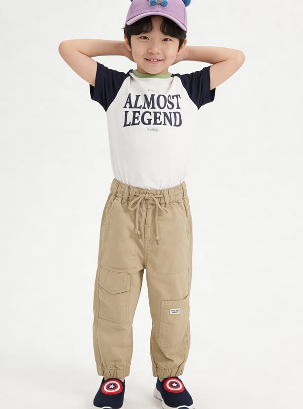 Boys Solid Cargo Joggers