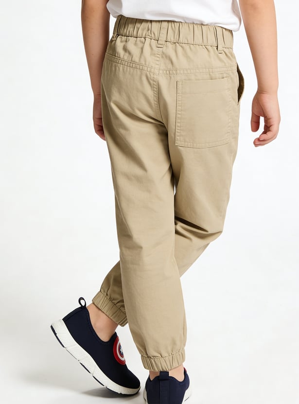 Boys Solid Cargo Joggers