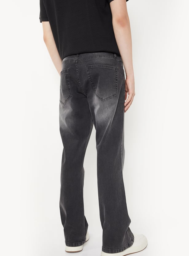 Men Washed Bootcut Jeans