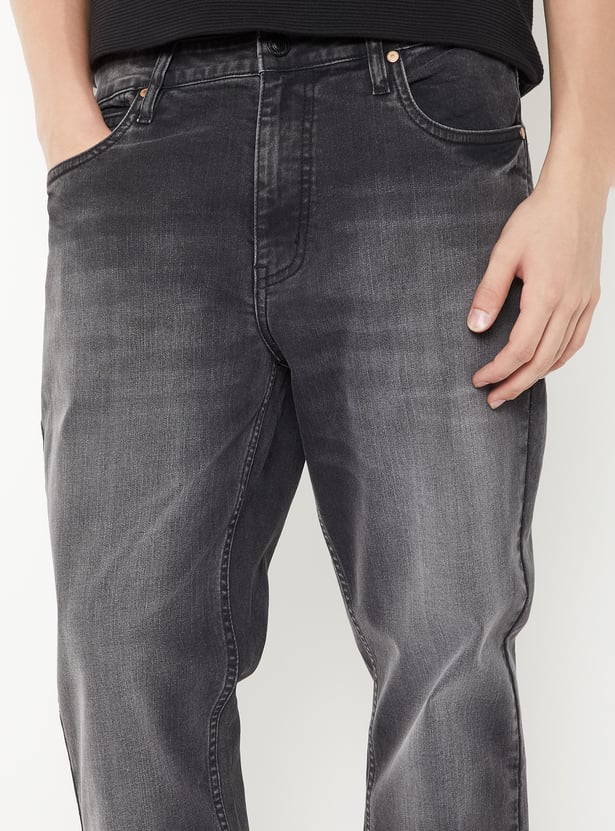 Men Washed Bootcut Jeans