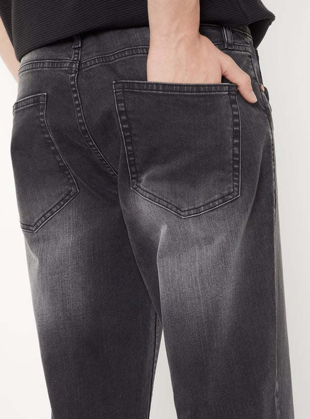 Men Washed Bootcut Jeans