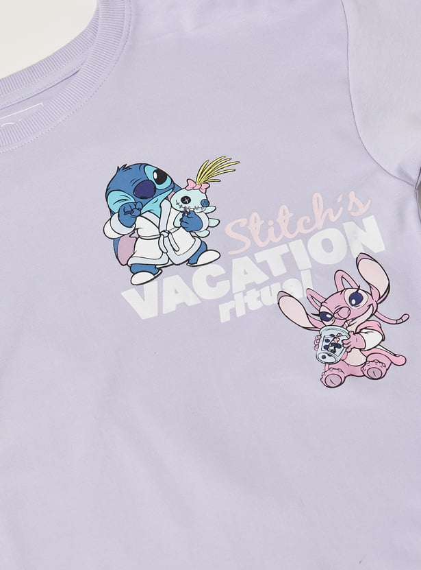 Girls Lilo & Stitch Printed T-shirt