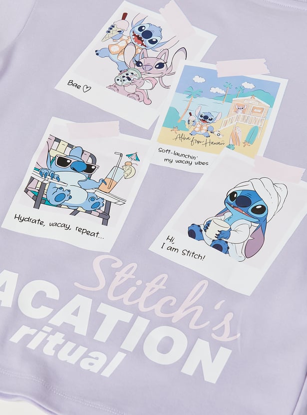 Girls Lilo & Stitch Printed T-shirt