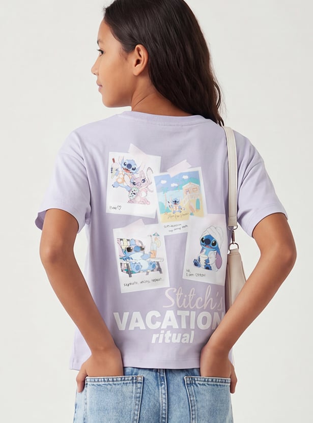 Girls Lilo & Stitch Printed T-shirt