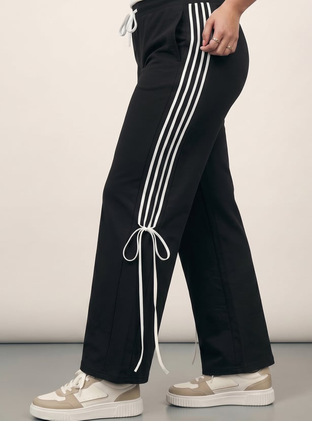 Women Striped Wide Leg Track Pants