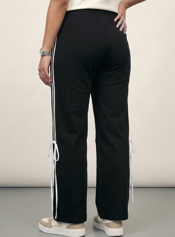 Women Striped Wide Leg Track Pants