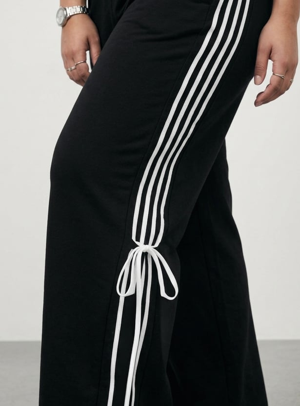 Women Striped Wide Leg Track Pants