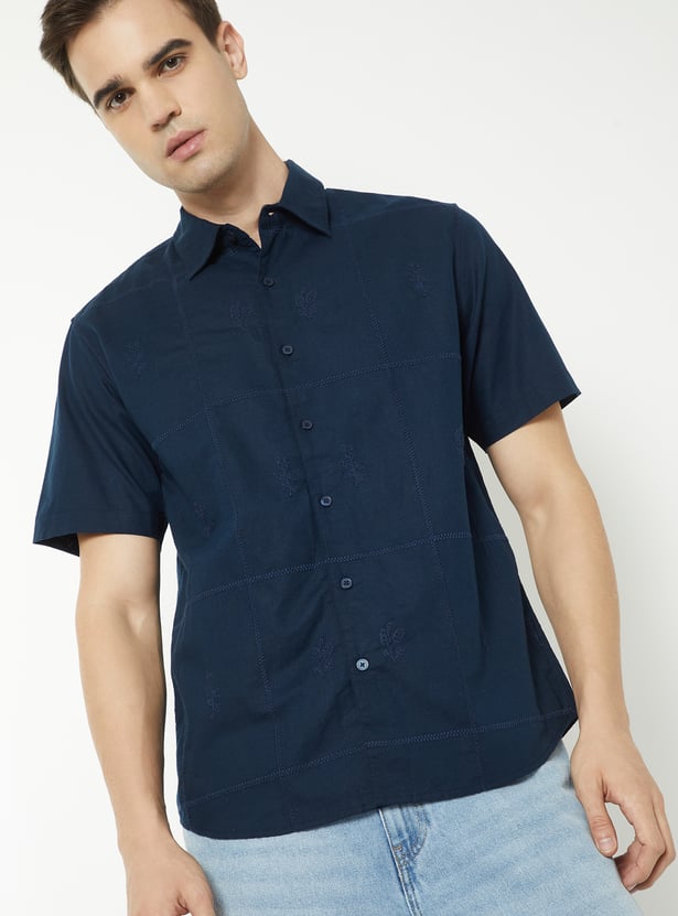 Men Embroidered Regular Fit Shirt