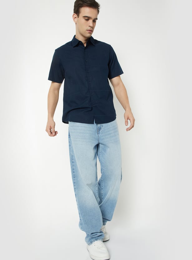 Men Embroidered Regular Fit Shirt