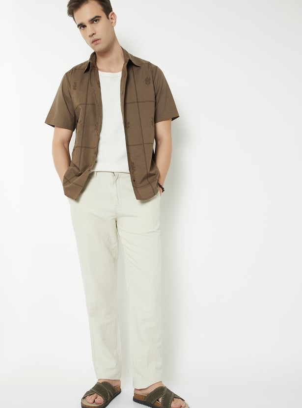Men Embroidered Regular Fit Shirt