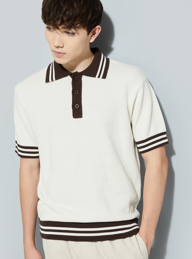 URB_N Men Knit Oversized Polo T-shirt