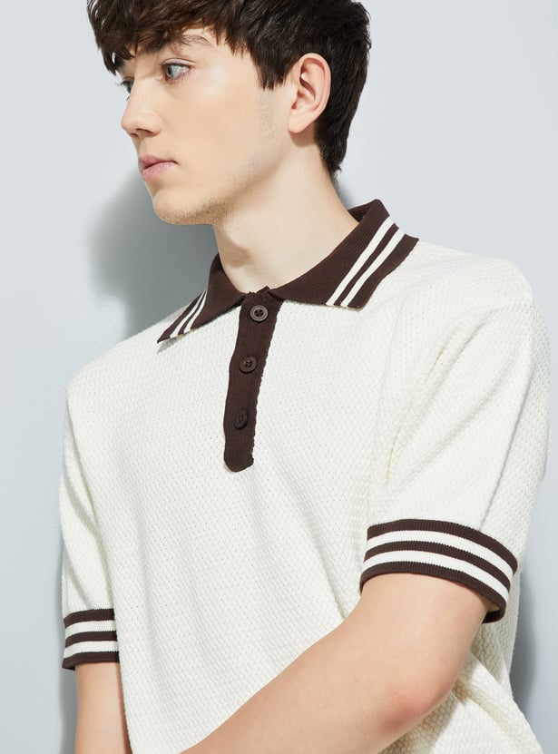 URB_N Men Knit Oversized Polo T-shirt