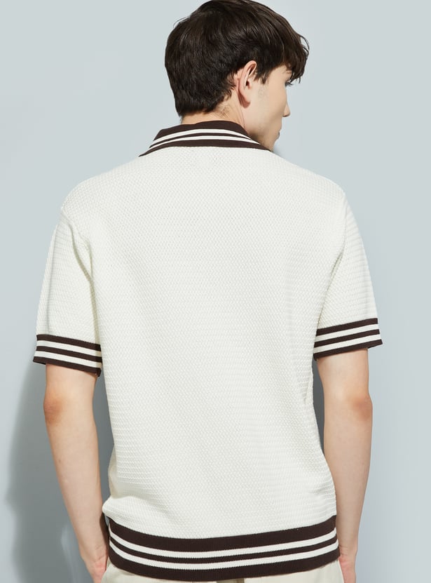 URB_N Men Knit Oversized Polo T-shirt