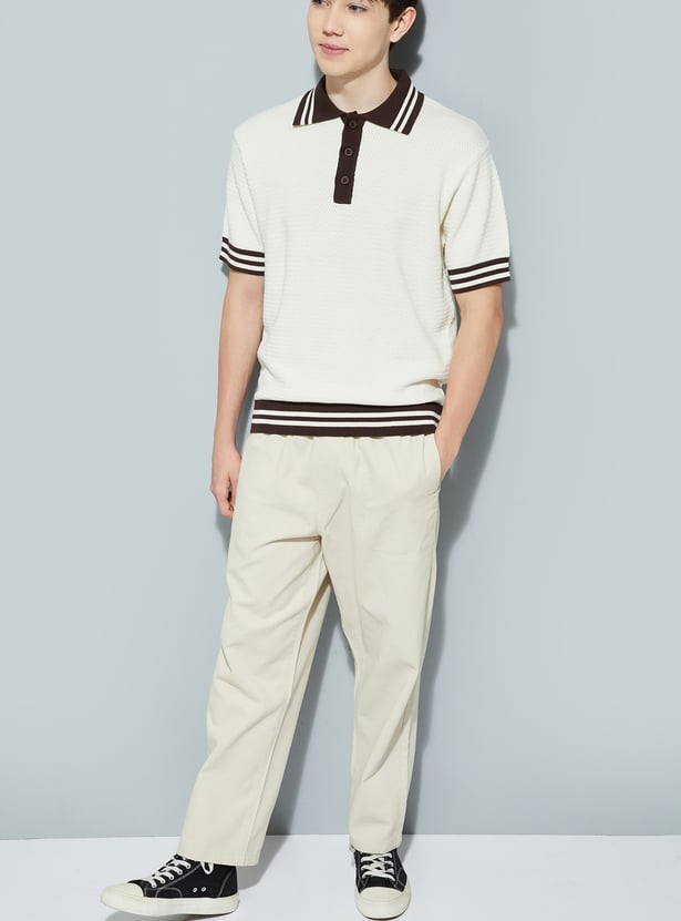 URB_N Men Knit Oversized Polo T-shirt