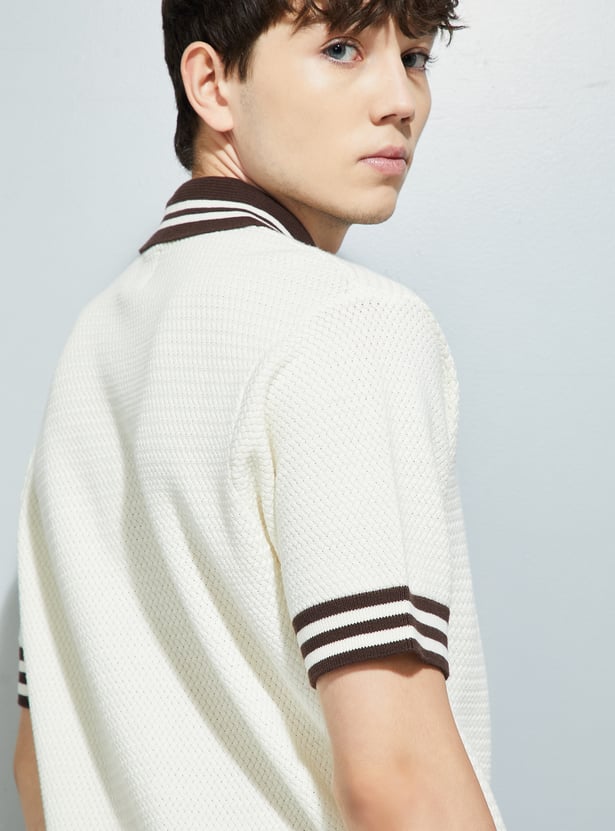 URB_N Men Knit Oversized Polo T-shirt