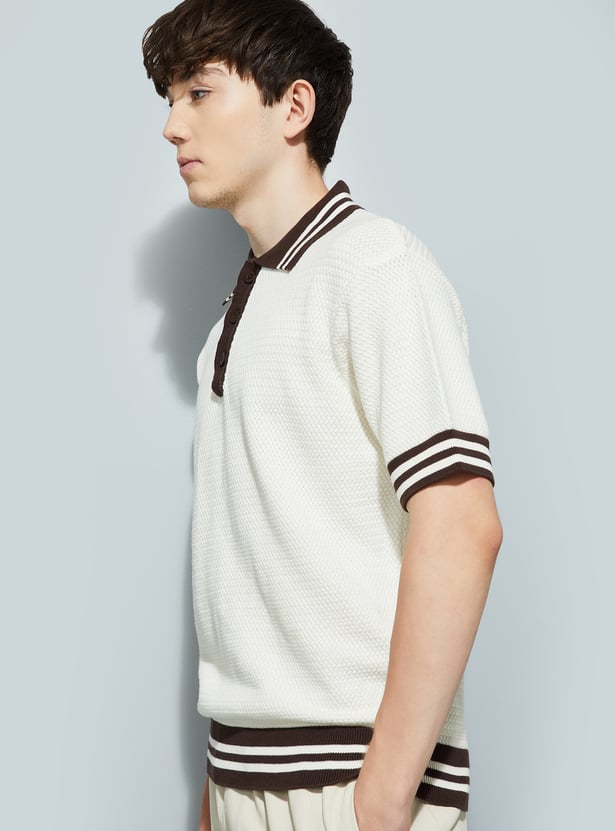 URB_N Men Knit Oversized Polo T-shirt