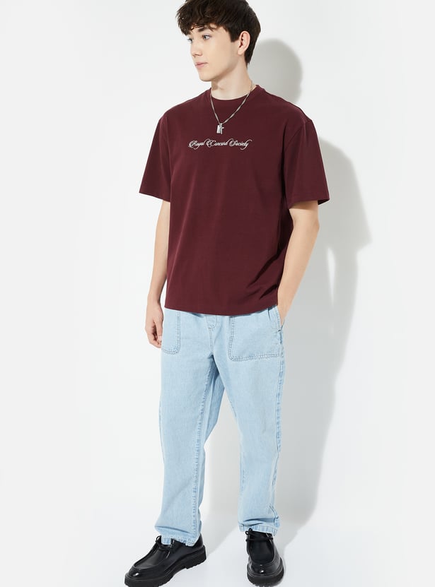 URB_N Men Applique Oversized T-shirt