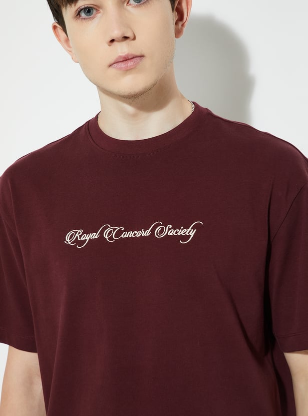 URB_N Men Applique Oversized T-shirt